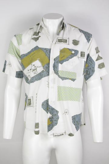 Vintage 90s Abstract Patterned Shirt - M
