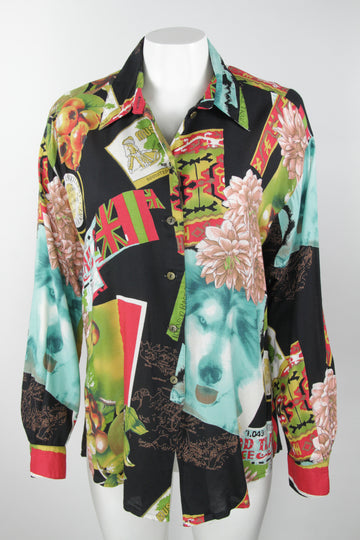 Vintage 90s Long Sleeve Collage print - S/M