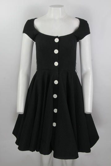 Vintage David Fielden Waffle Material Dress  - S