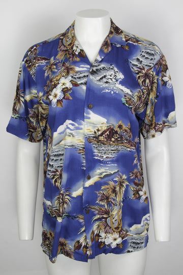 Vintage 90s Rayon Hawaiian Shirt - S