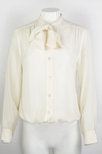 Vintage 80s Celine Silk Blouse - S