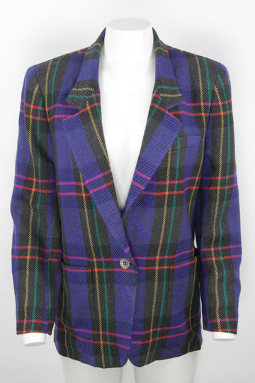 Vintage Ladies Checked Blazer - S/M