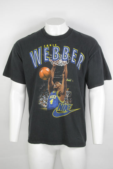 Vintage Chris Webber Nike Gray Label Single Stitch T-shirt - XL