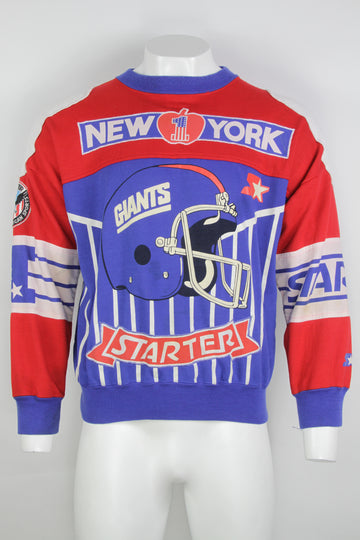 Vintage Starter New York Giants  All Over Print Crew Sweatshirt -