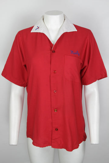 Vintage King Louie Bowling Shirt 'The Fubar Smurfs' Bowling Team Print  - M