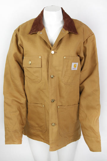 Vintage Deadstock C001 BRN Carhartt Blanket Lined Cordcollar Workwear Jacket - S