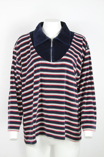 Oversized Velour quarter zip top - XL