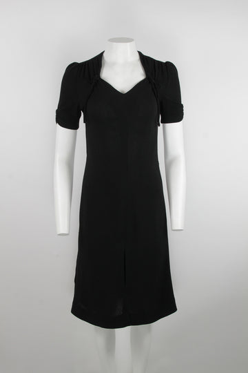 Rare Vintage Ossie Clark for Radley - Moss Crepe - Black - S