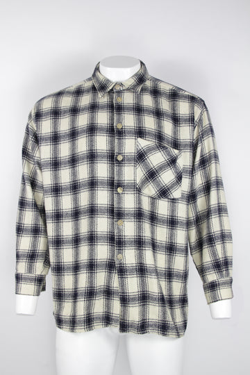 CPO style thick checked flannel shirt - XL