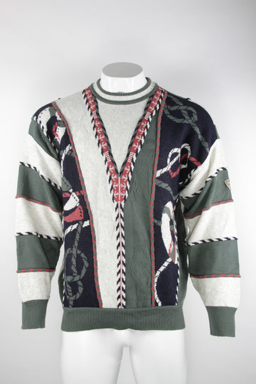 Vintage Carlo Colucci textural knitted jumper - Beige - XL
