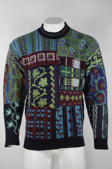 Vintage Kenzo 80s/90s patterned jumper - M
