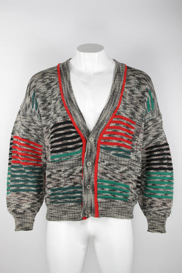 Vintage Hugo Boss grey marl cardigan - XL