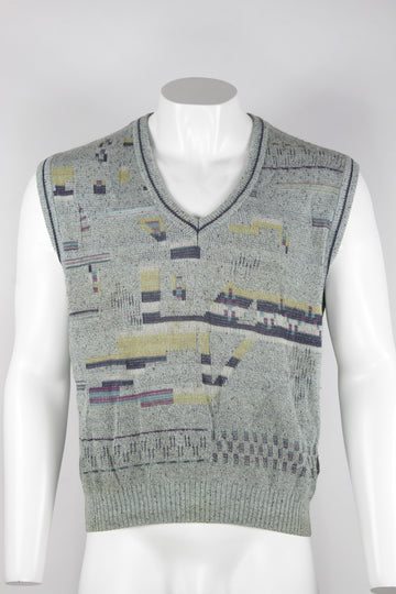 Vintage 80s/90s knitted sweater vest - Mint green - XL