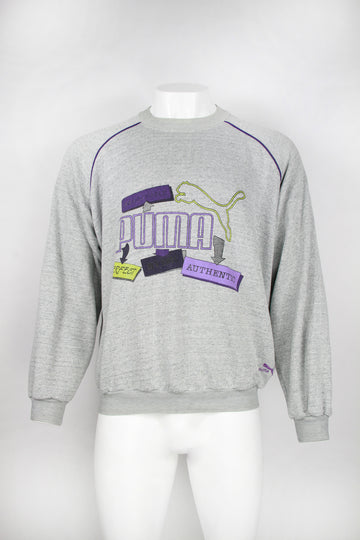 Vintage Puma Grey marl Sports crew – XL