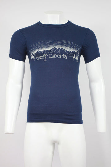 US Printed T-Shirt 'Banff Alberta' - Navy Blue - M