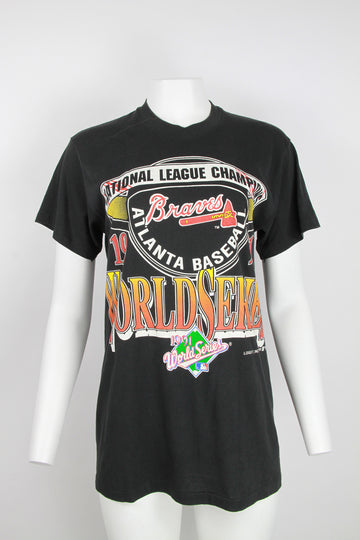 1991 World Series Atlanta Braves T-shirt - Black - S/M