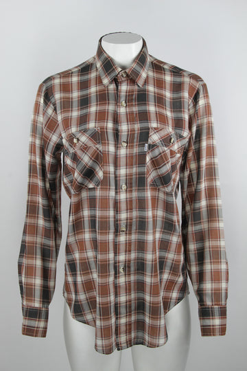Vintage 70s white label checked Levis shirt - M/L